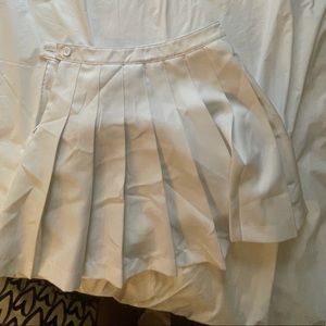 white pleated tennis skirt